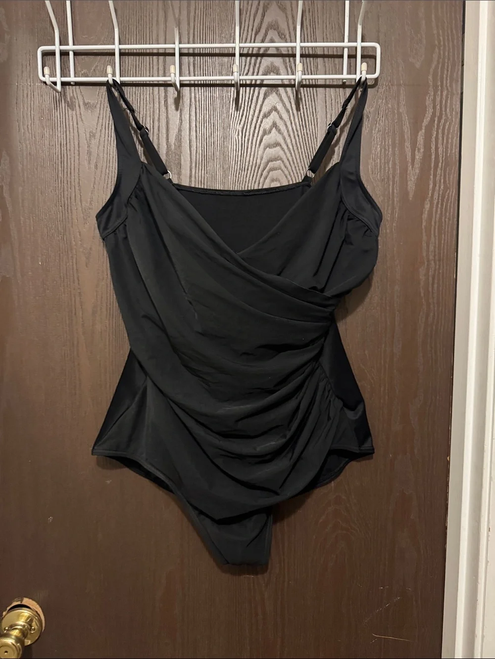 Miraclesuit Ruched Shaping Tummy Control One-Piece Swimsuit Slimming 18W Black